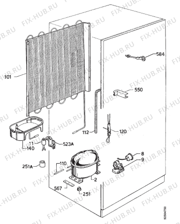 Взрыв-схема холодильника Etna A5621F - Схема узла Cooling system 017